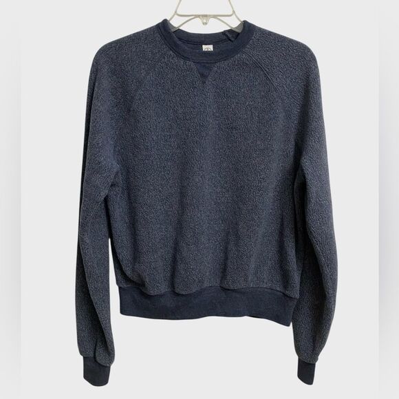 Alternative Apparel Triblend Eco-Fleece Sweatshirt Women's Size L Navy Crewneck - Picture 2 of 16